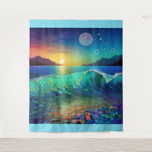 Abstract Azure Seascape Wandkleed (Voorkant)