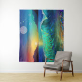 Abstract Azure Seascape Wandkleed (In situ)