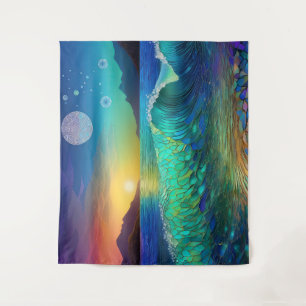 Abstract Azure Seascape Wandkleed