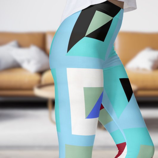 Abstract Baby Blauw Mozaïekpatroon Leggings