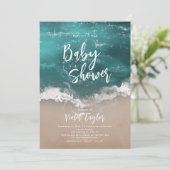 Abstract Baby shower van het strand van de mousser Kaart (Staand voorkant)