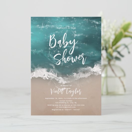 Abstract Baby shower van het strand van de mousser Kaart (Staand voorkant)