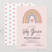 Abstract Baby shower voor regenboog en hartmeisjes Kaart (Voorkant / Achterkant)