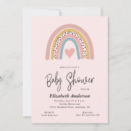 Abstract Baby shower voor regenboog en hartmeisjes Kaart