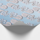 Abstract babyblauw en roze pastaafmeel cadeaupapier (Hoek)