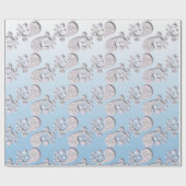 Abstract babyblauw en roze pastaafmeel cadeaupapier (Vlak)