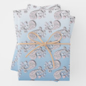 Abstract babyblauw en roze pastaafmeel inpakpapier vel (In situ)