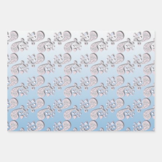 Abstract babyblauw en roze pastaafmeel inpakpapier vel (Voorkant)