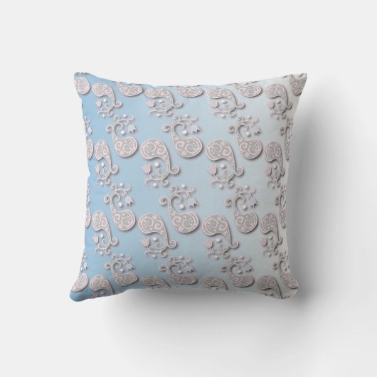 Abstract babyblauw en roze pastaafmeel kussen (Achterkant)