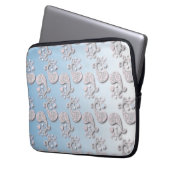 Abstract babyblauw en roze pastaafmeel laptop sleeve (Voorkant Links)