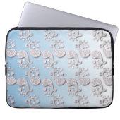 Abstract babyblauw en roze pastaafmeel laptop sleeve (Voorkant)