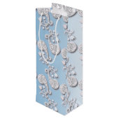 Abstract babyblauw en roze pastaafmeel wijn cadeautas (Achterkant Gekanteld)