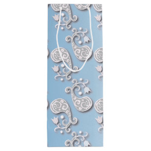 Abstract babyblauw en roze pastaafmeel wijn cadeautas