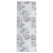 Abstract babyblauw en roze pastaafmeel wijn cadeautas (Voorkant)