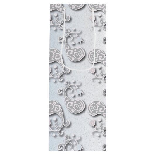 Abstract babyblauw en roze pastaafmeel wijn cadeautas (Voorkant)