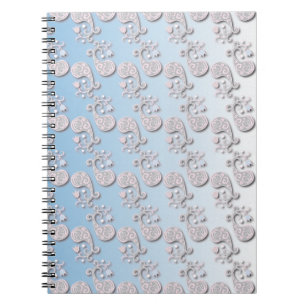 Abstract Babyblauw en Roze Pastel Bloem Notitieboek