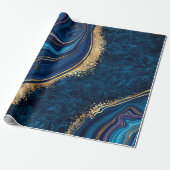 abstract background blue marble agate granite mosa cadeaupapier (Uitgerold)
