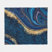 abstract background blue marble agate granite mosa fleece deken (Voorkant (Horizontaal))