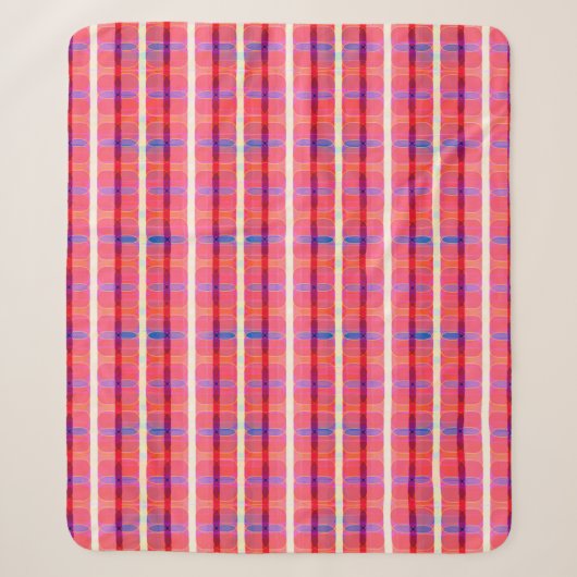 abstract background, colorful intersecting striped sherpa deken (Voorkant)