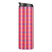 abstract background, colorful intersecting striped thermosbeker (Geroteerd rechts)