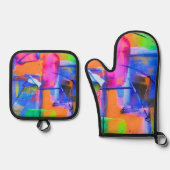 Abstract Background Colorful Ovenwant & Pannenlap Set (Voorkant)