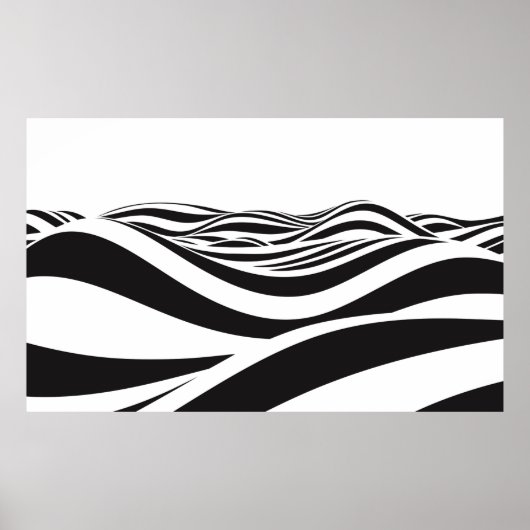 Abstract background of waves. 3D optical illusion- Poster (Voorkant)