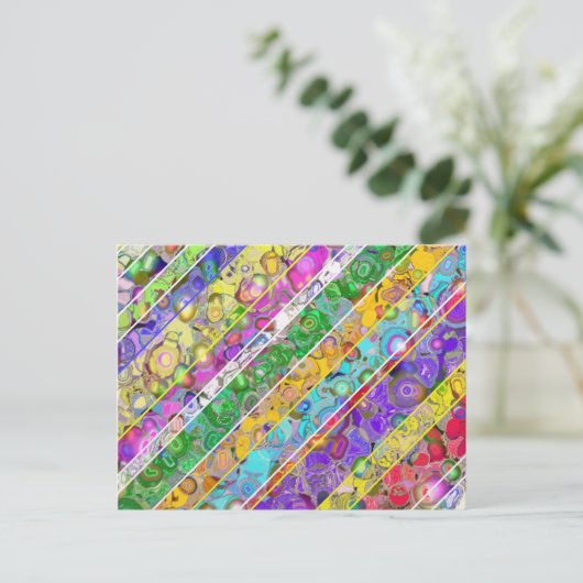 Abstract background with colored stripes. briefkaart (Staand voorkant)