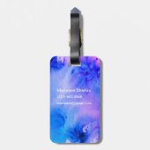 Abstract bagagelabel: aangepast blauw paars bagagelabel (Achterkant verticaal)