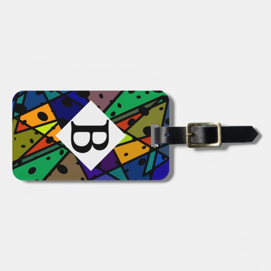 abstract bagagelabel kleurrijk, helder, helder des (Voorkant horizontaal)
