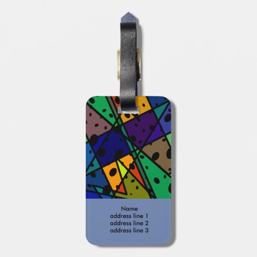 abstract bagagelabel kleurrijk, helder, helder des (Achterkant verticaal)