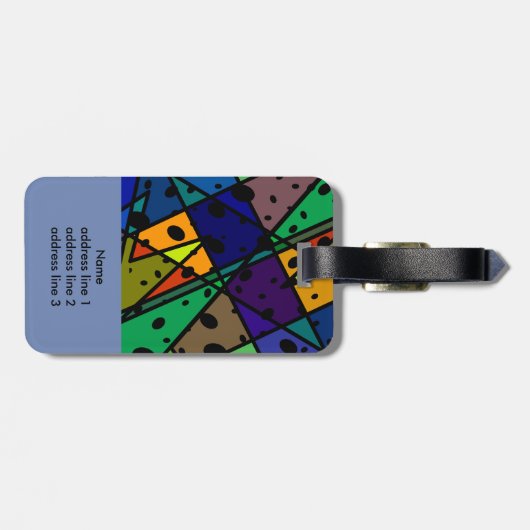 abstract bagagelabel kleurrijk, helder, helder des (Achterkant horizontaal)