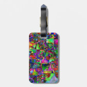 Abstract Bagagelabel met lederen riem (Achterkant verticaal)