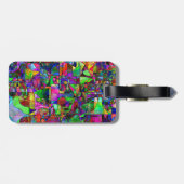 Abstract Bagagelabel met lederen riem (Achterkant horizontaal)