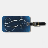 Abstract Bagagelabel van witte kat (Voorkant horizontaal)