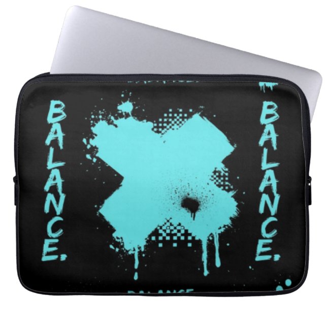 Abstract Balance Laptop Sleeve - Moderne Cyberpunk (Voorkant)