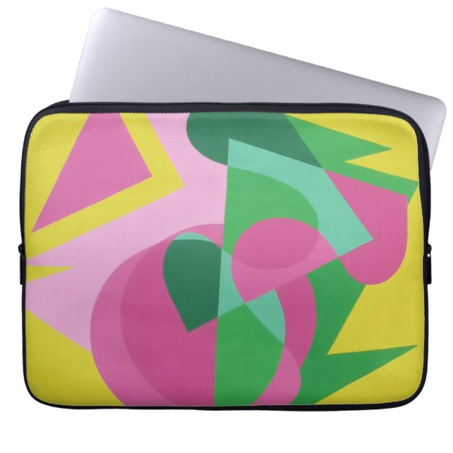 Abstract Balancing Act Laptop Sleeve – Multicolor (Voorkant)