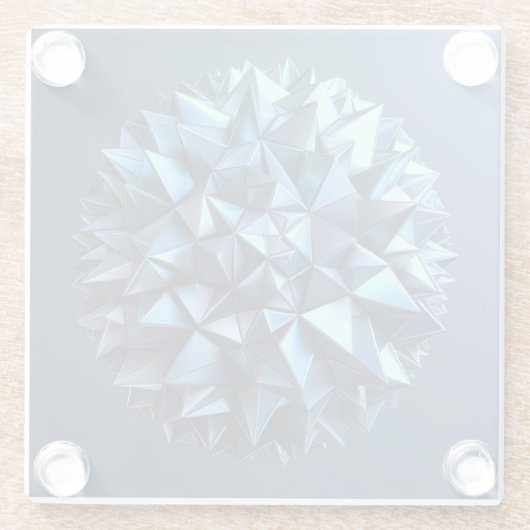 abstract ball of irregular pyramides  glazen onderzetter (Achterkant)