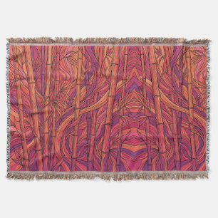 Abstract Bamboe Bos Zonsondergang Oranje Dekens Deken