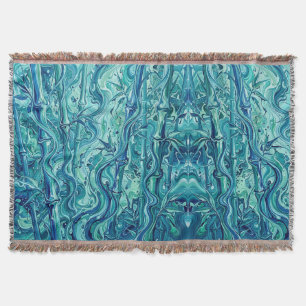 Abstract Bamboe Oceaan Blauwe Smeltende Dekens Deken