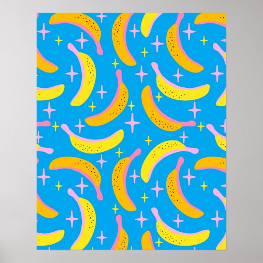 Abstract bananenpatroon poster (Voorkant)