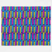 Abstract bandenpatroon - Kleuren 02 op donkerblauw Fleece Deken (Voorkant (Horizontaal))