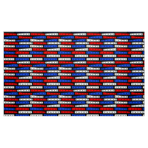 Abstract bandpatroon - Kleuren 01 op zwart Stof