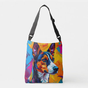 Abstract Basenji-hondenportret Crossbody Tas