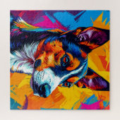 Abstract Basenji-hondenportret Legpuzzel (Horizontaal)