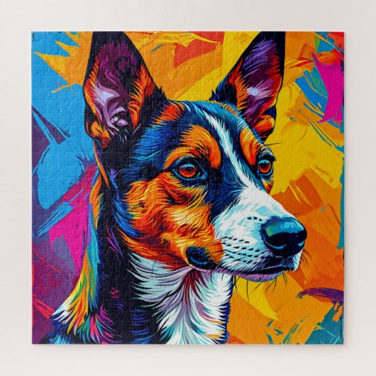 Abstract Basenji-hondenportret Legpuzzel (Verticaal)