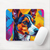 Abstract Basenji-hondenportret Muismat (Met muis)