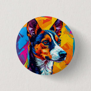 Abstract Basenji-hondenportret Ronde Button 3,2 Cm