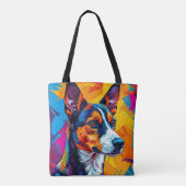 Abstract Basenji-hondenportret Tote Bag (Achterkant)