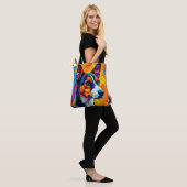 Abstract Basenji-hondenportret Tote Bag (Op model)