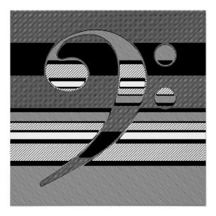 Abstract Bass Clef Symbool Muziek Geometrisch Ontw Perfect Poster